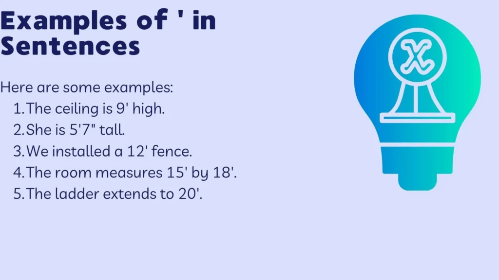 Examples of ' in Sentences
