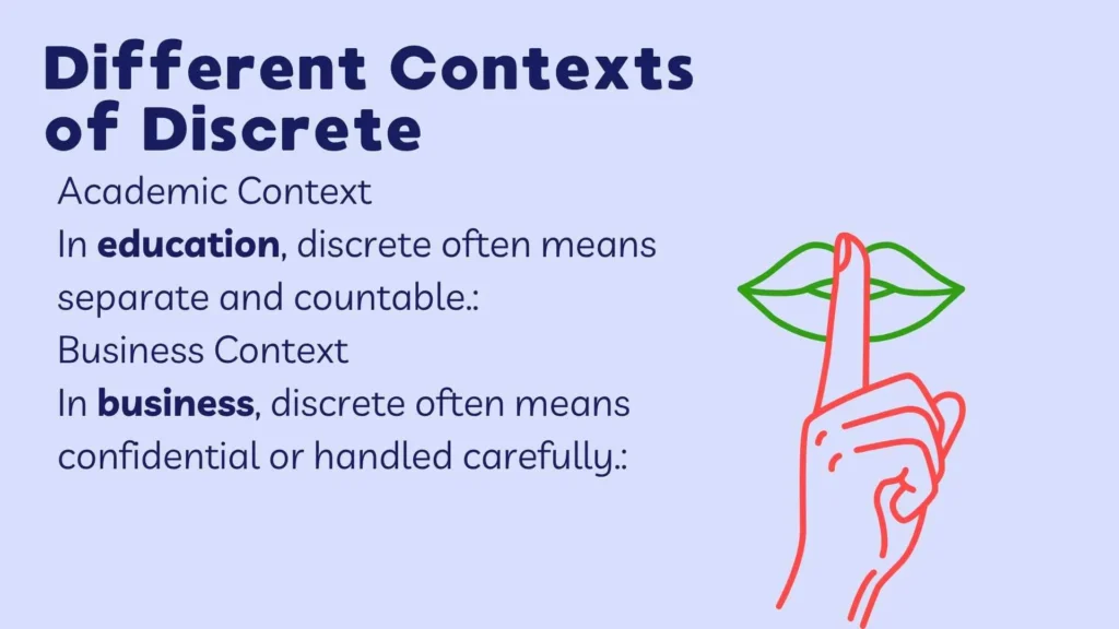 Different Contexts of Discrete