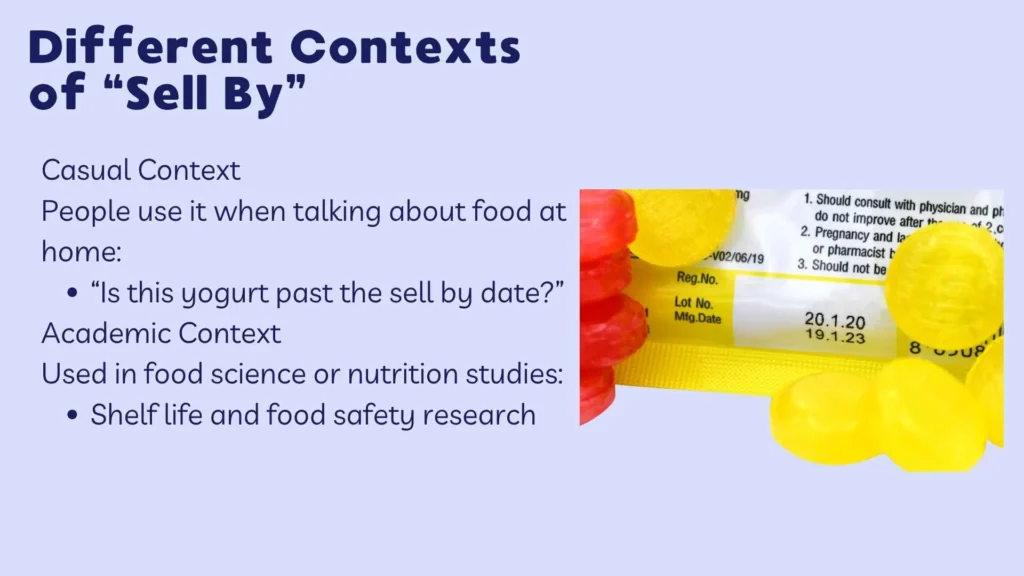 Different Contexts of “Sell By”