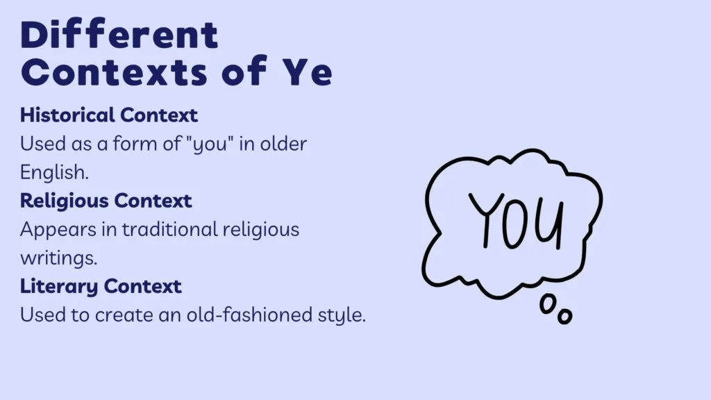 Different Contexts of Ye