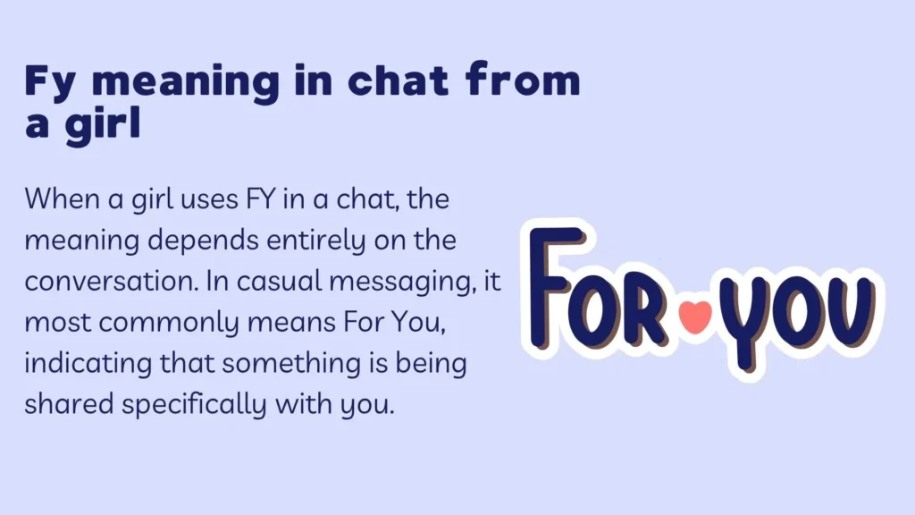 Fy meaning in chat from a girl