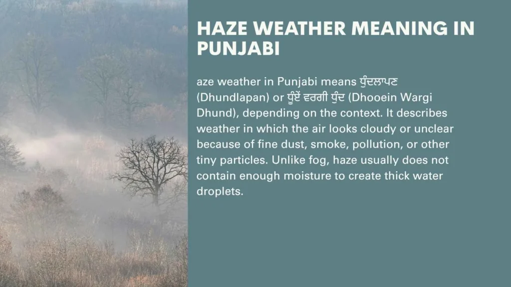 Haze Weather Meaning in Punjabi
