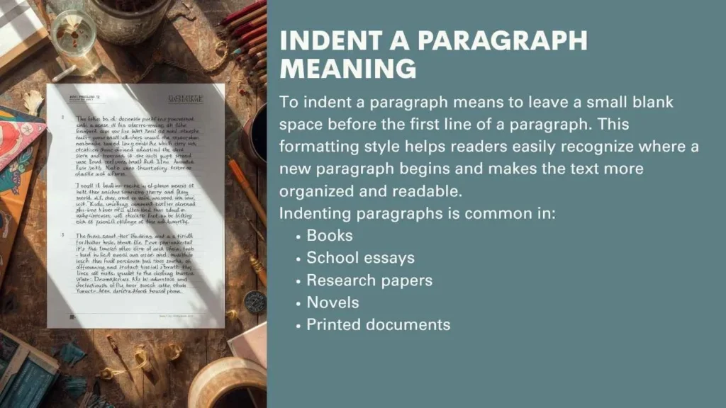Indent a Paragraph Meaning