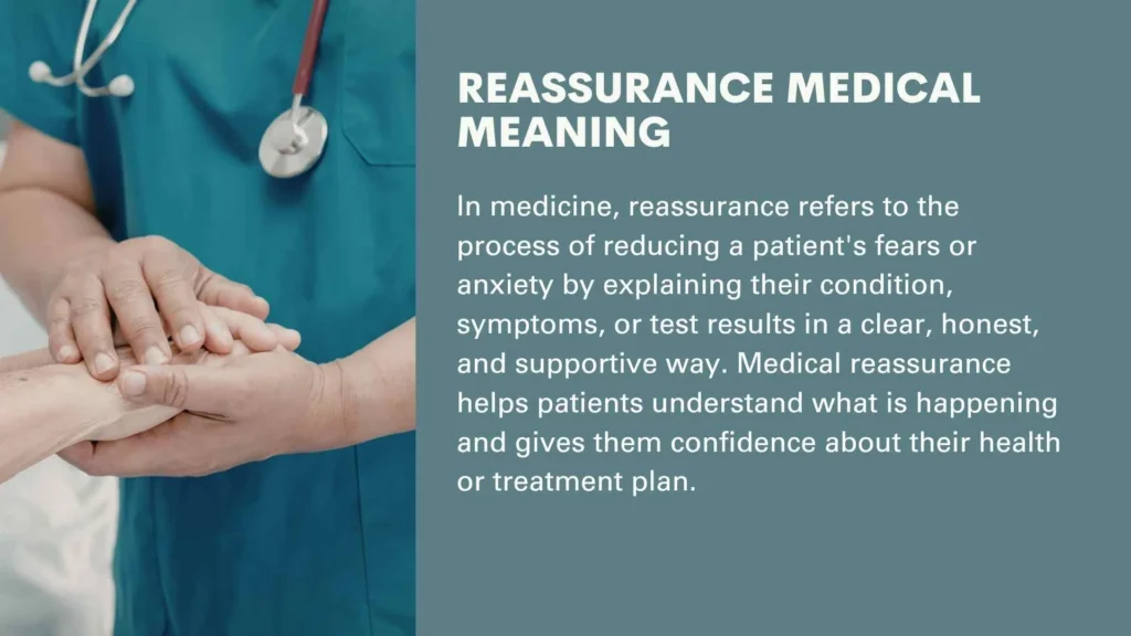 Reassurance Medical Meaning