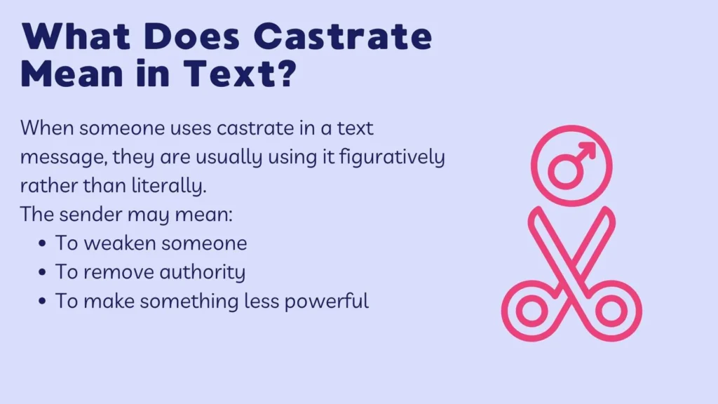 What Does Castrate Mean in Text?