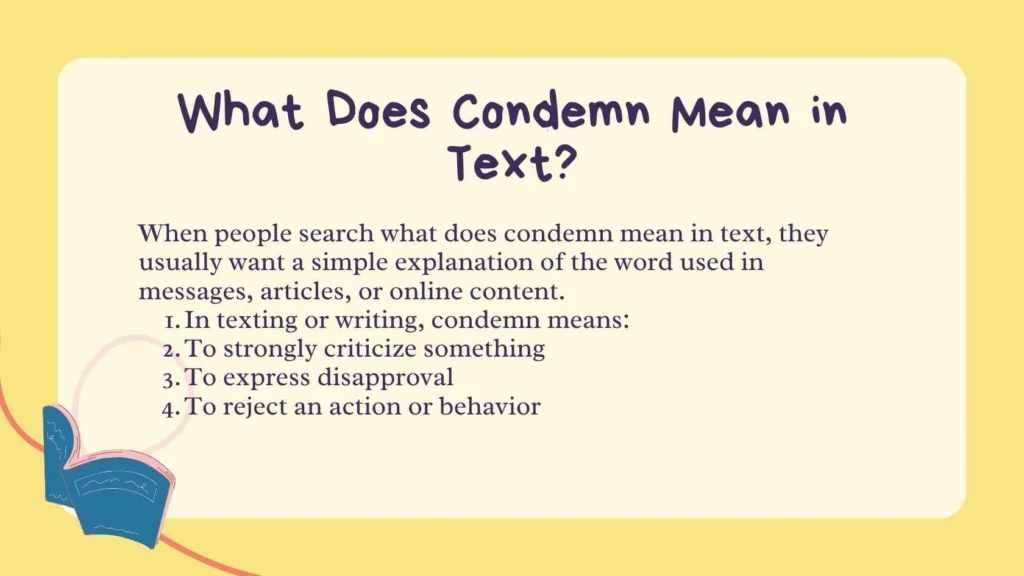 What Does Condemn Mean in Text?