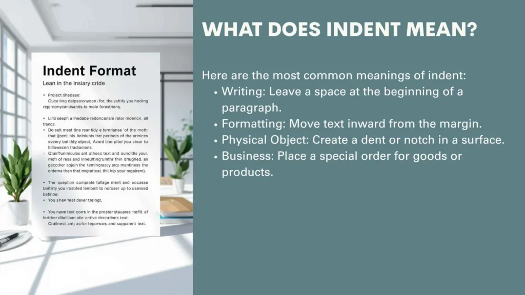 What Does Indent Mean?