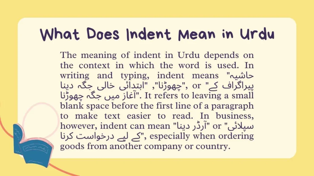What Does Indent Mean in Urdu