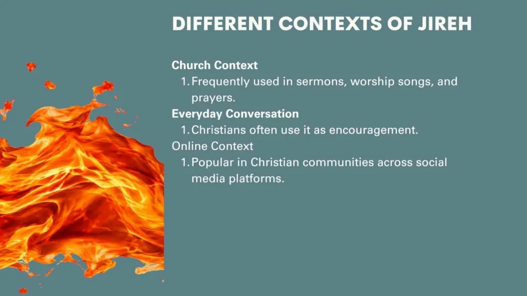Different Contexts of Jireh