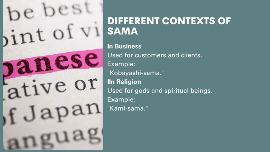 Different Contexts of Sama