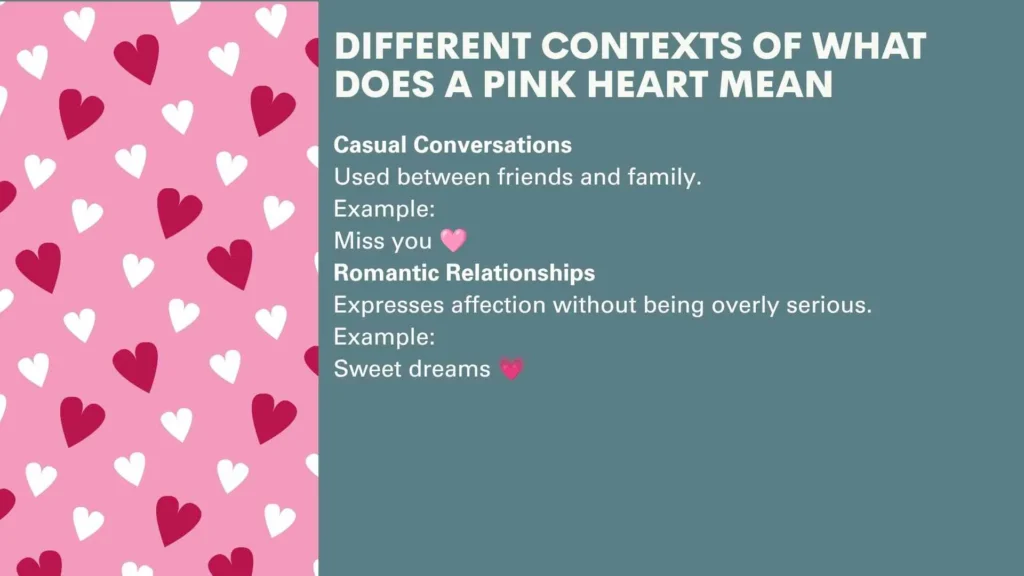 Different Contexts of What Does a Pink Heart Mean