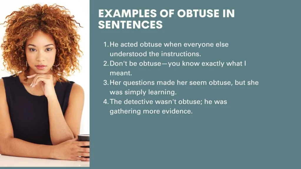 Examples of Obtuse in Sentences