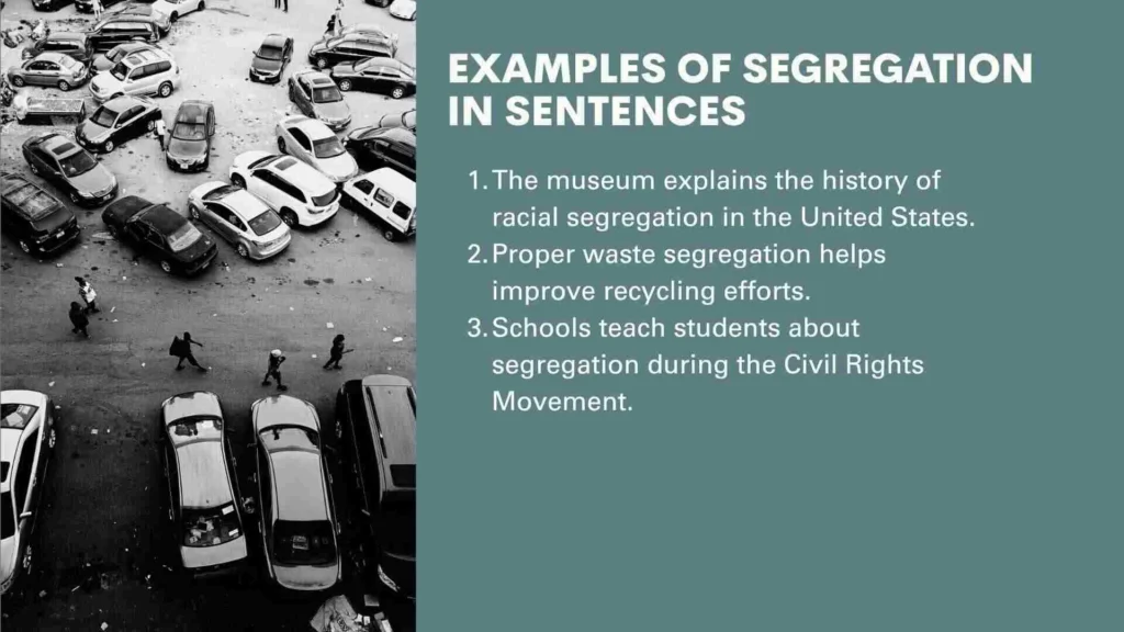 Examples of Segregation in Sentences