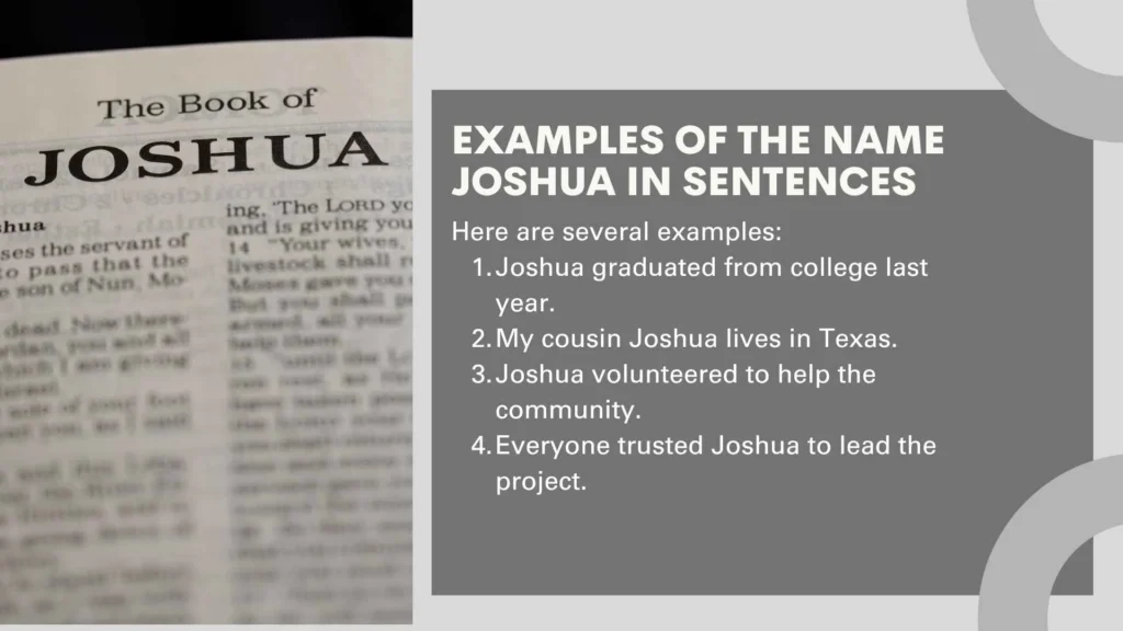 Examples of the Name Joshua in Sentences