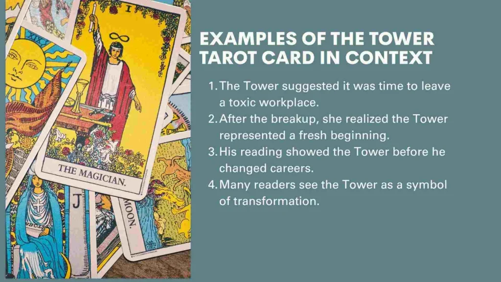 Examples of the Tower Tarot Card in Context