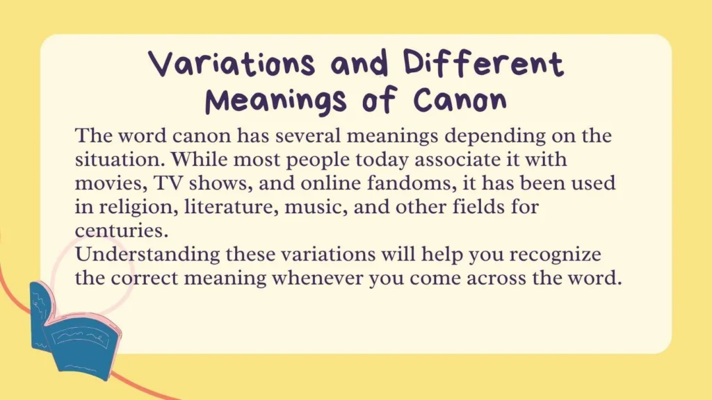 Variations and Different Meanings of Canon