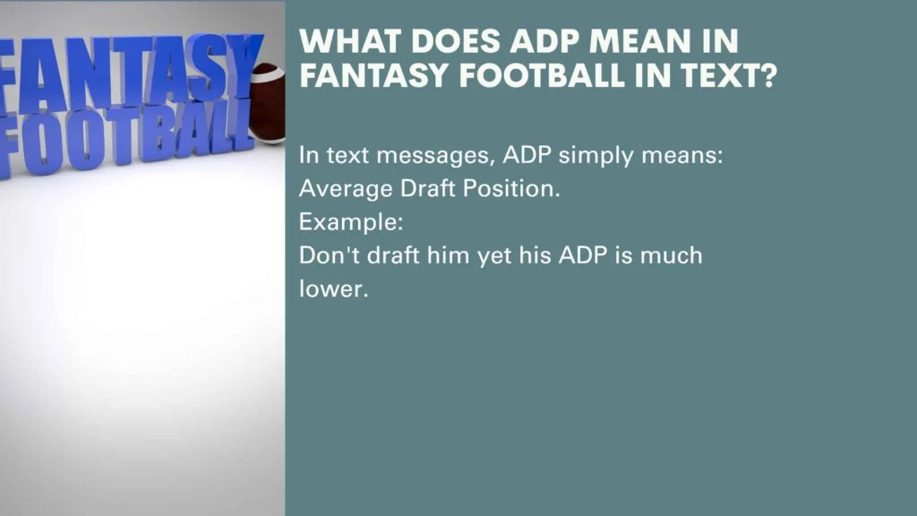 What Does ADP Mean in Fantasy Football in Text?