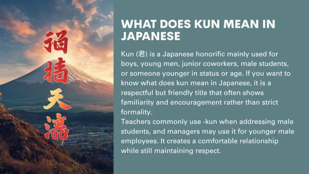 What Does Kun Mean in Japanese