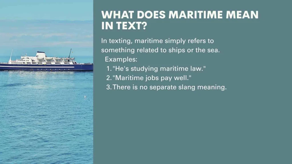 What Does Maritime Mean in Text?