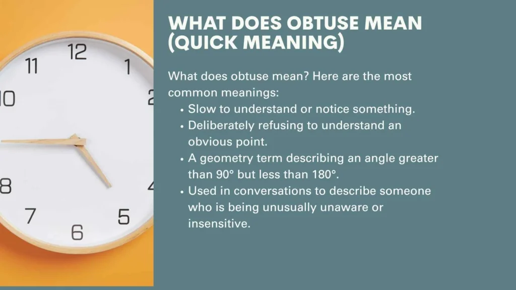 What Does Obtuse Mean (Quick Meaning)