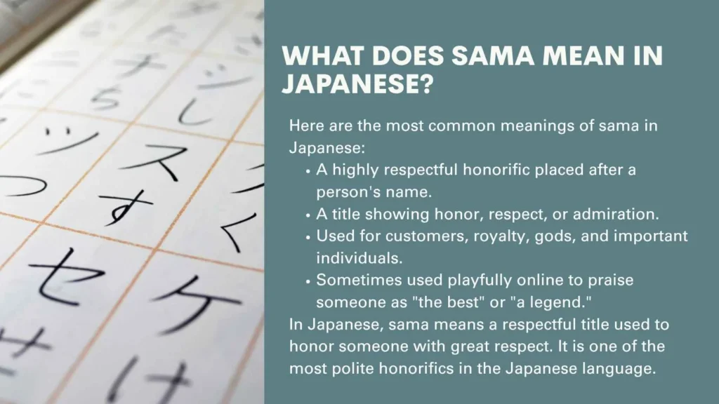 What Does Sama Mean in Japanese?