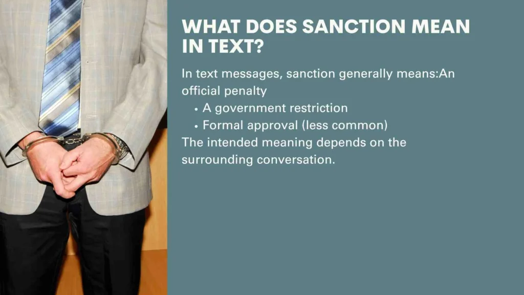 What Does Sanction Mean in Text?