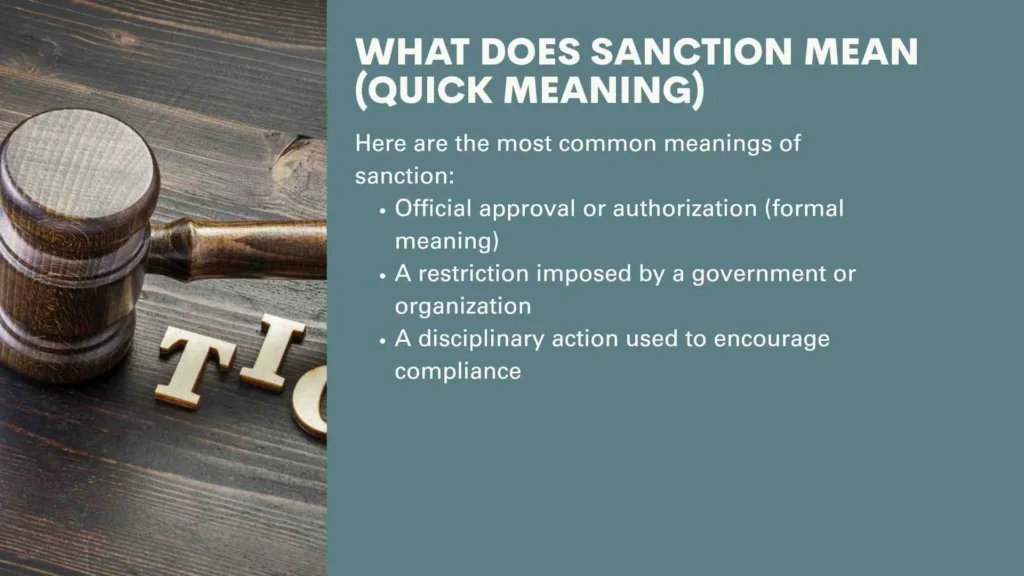 What Does Sanction Mean (Quick Meaning)