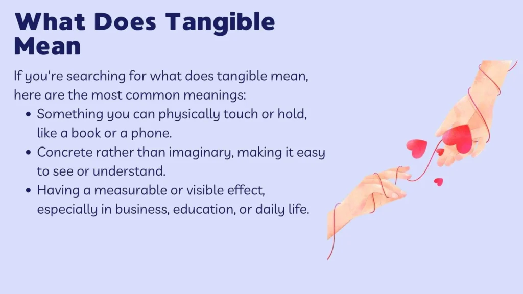 What Does Tangible Mean