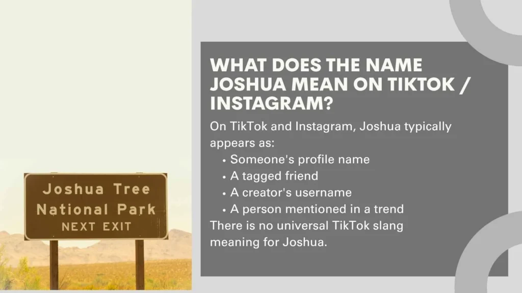 What Does the Name Joshua Mean on TikTok / Instagram?