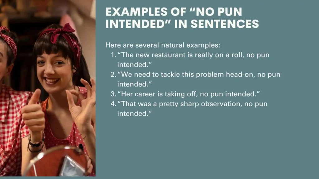 Examples of “No Pun Intended” in Sentences