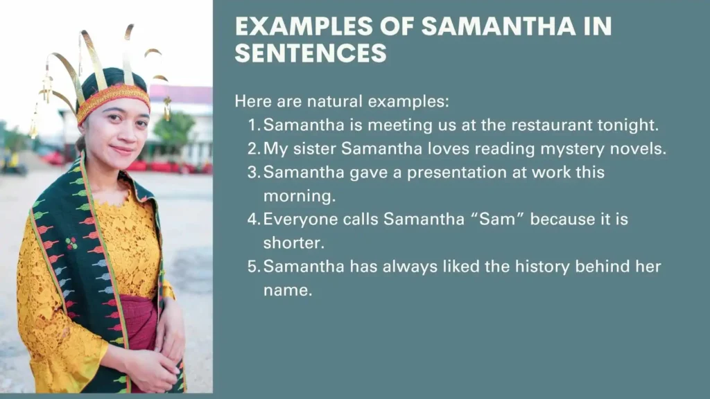 Examples of Samantha in Sentences