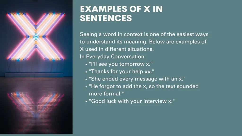 Examples of X in Sentences